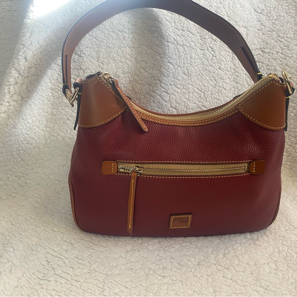 Dooney & Bourke Wine Pebble Grain Leather Shoulder Bag